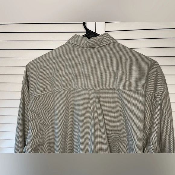 Izod Men’s Houndstooth Long Sleeve Button Down Shirt Size Large Cotton Green - Picture 13 of 16